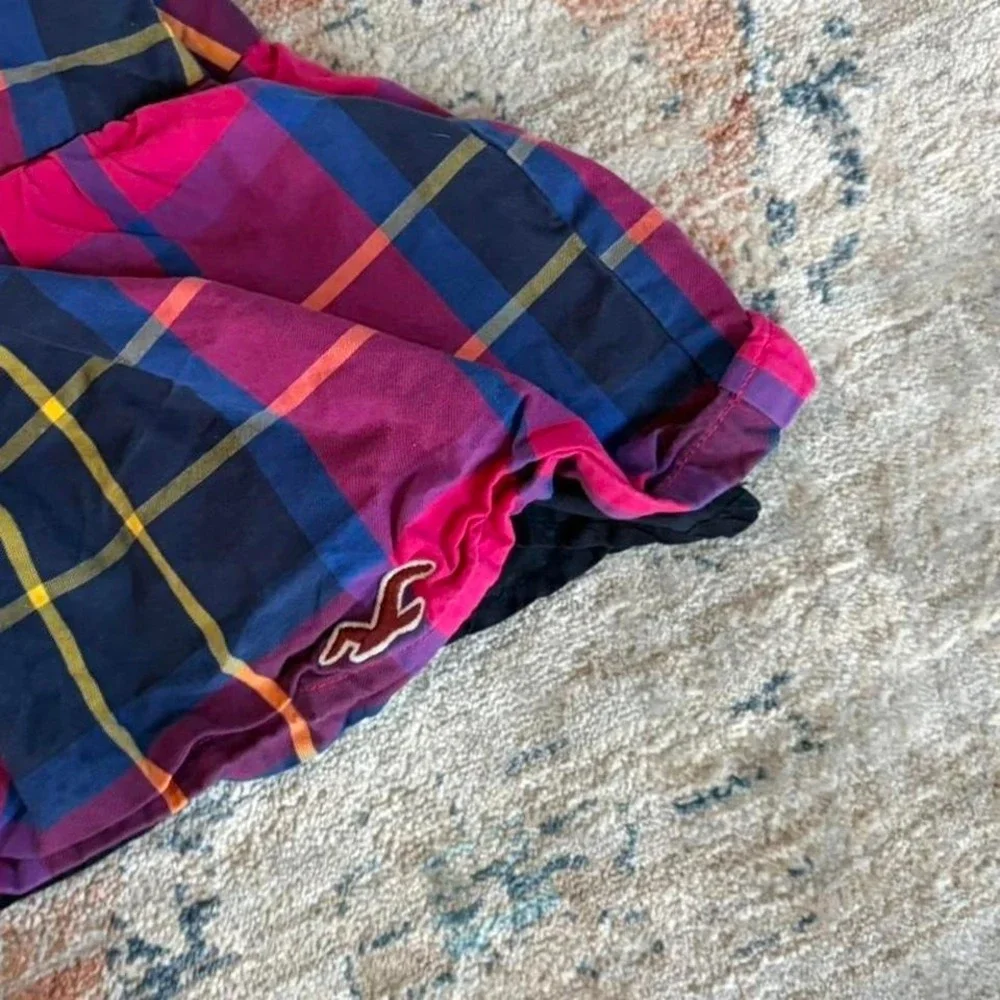 hollister plaid mini skirt size 7 rare lowrise preppy summer - Picture 2 of 5